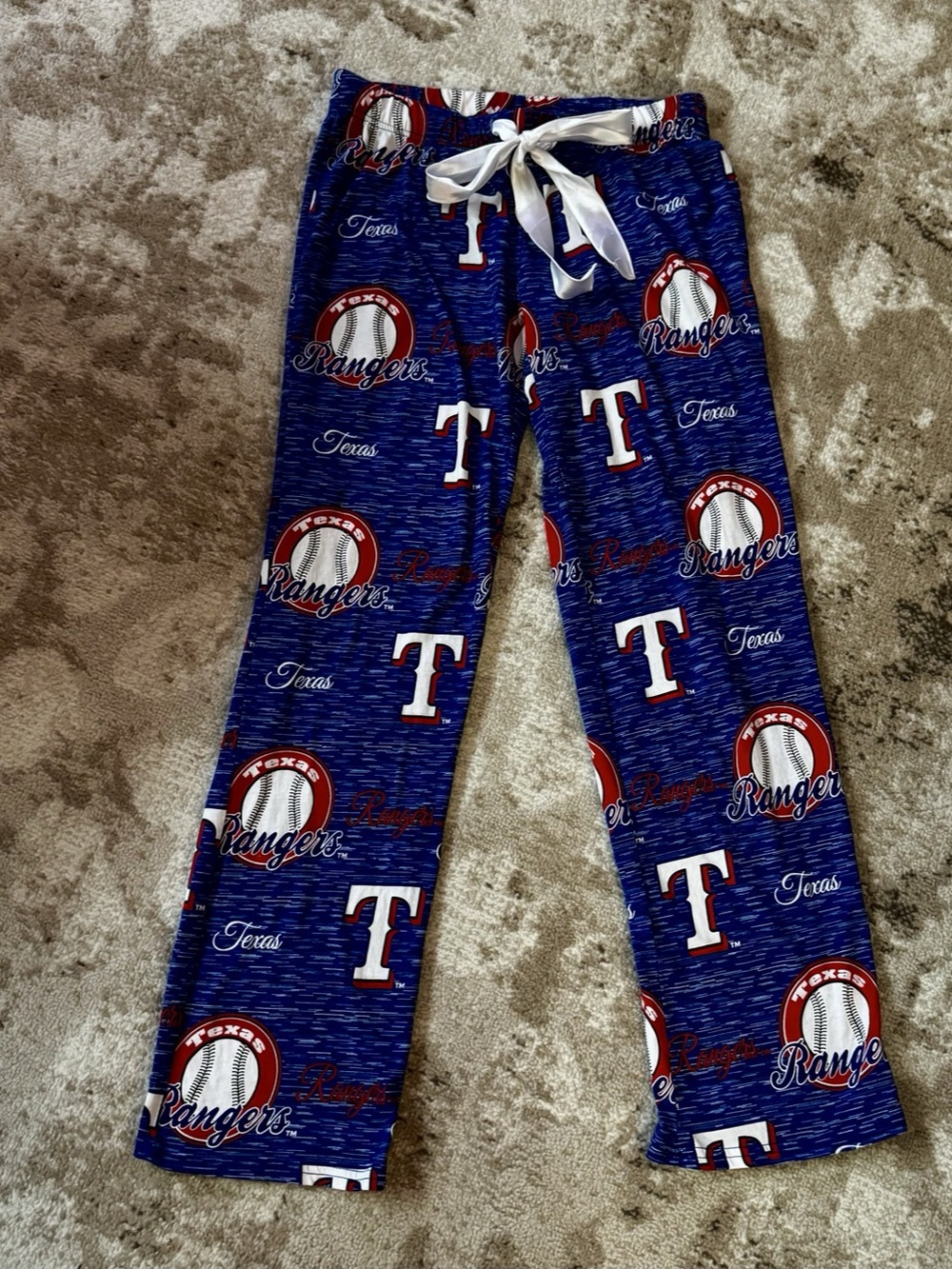 Vintage Women'Small Texas Rangers Pajama Pants Size Small Like New